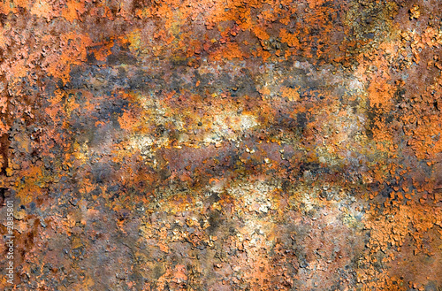 old rusty metal surface with cracky paint