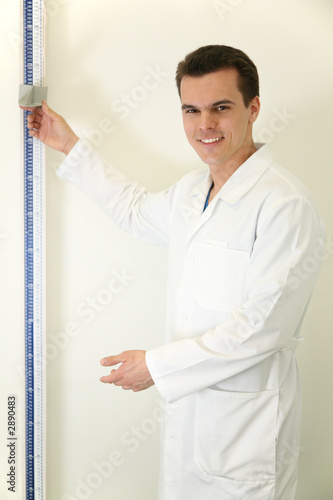 doctor with stadiometer photo