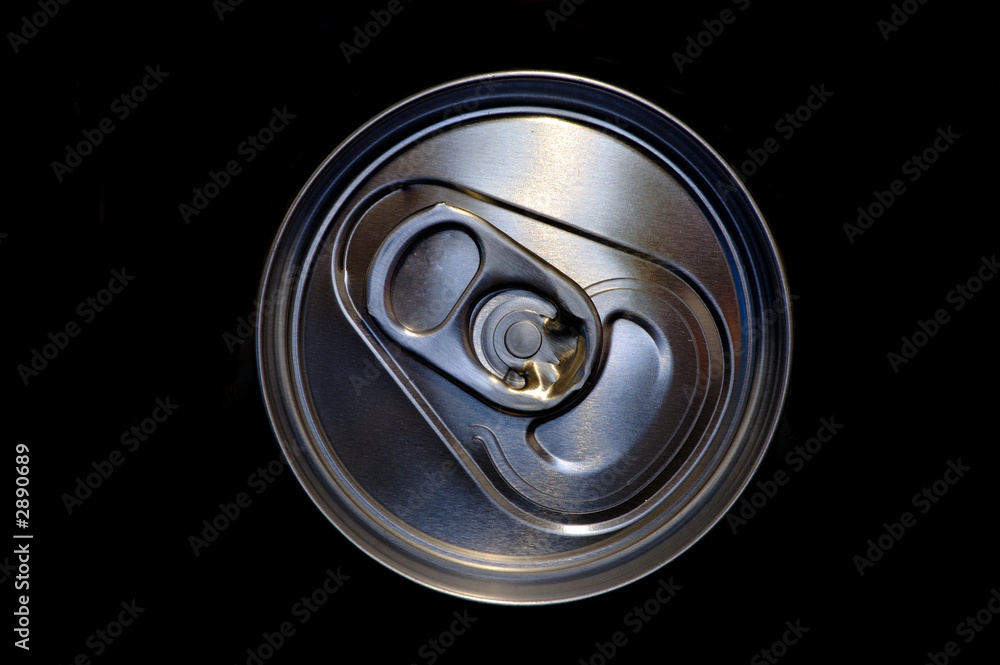 closeup aluminum drink can in black closeup aluminum drink can in black