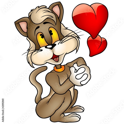 brown amorous kitten