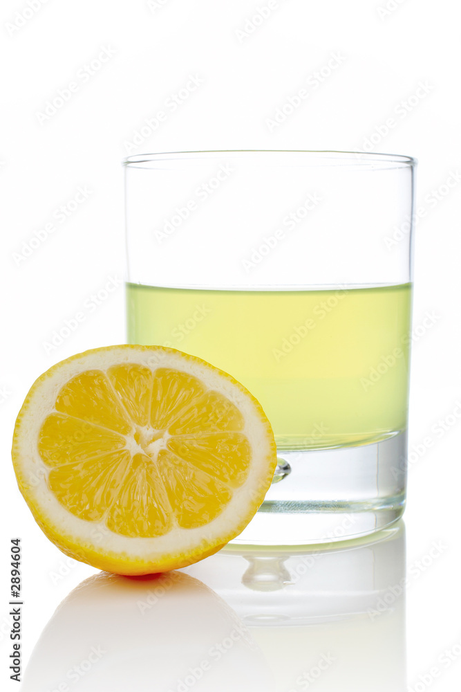 half and glass of fresh lemon juice
