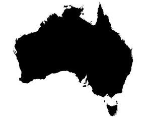 Fotobehang Australië Zwart-witte kaart van Australië  © skvoor