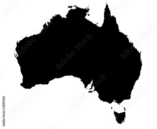 black and white map of australia