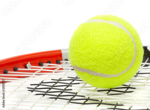 tennis racket with a ball. © Andrei Armiagov