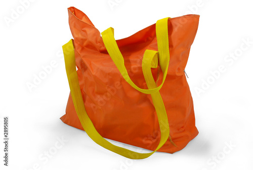 old orange shopping bag