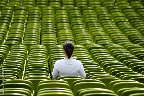 a female spectator in a stadium