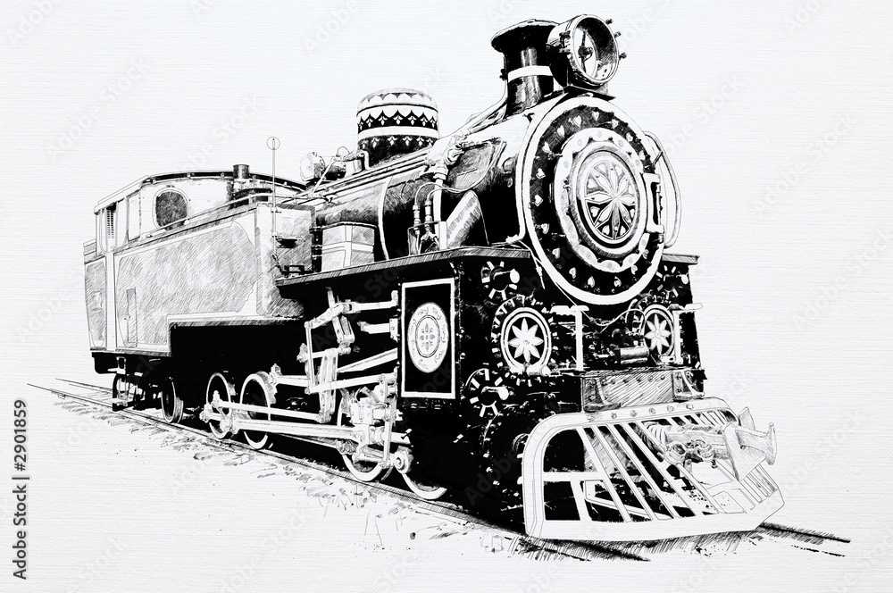 Naklejka premium india : old train illustration