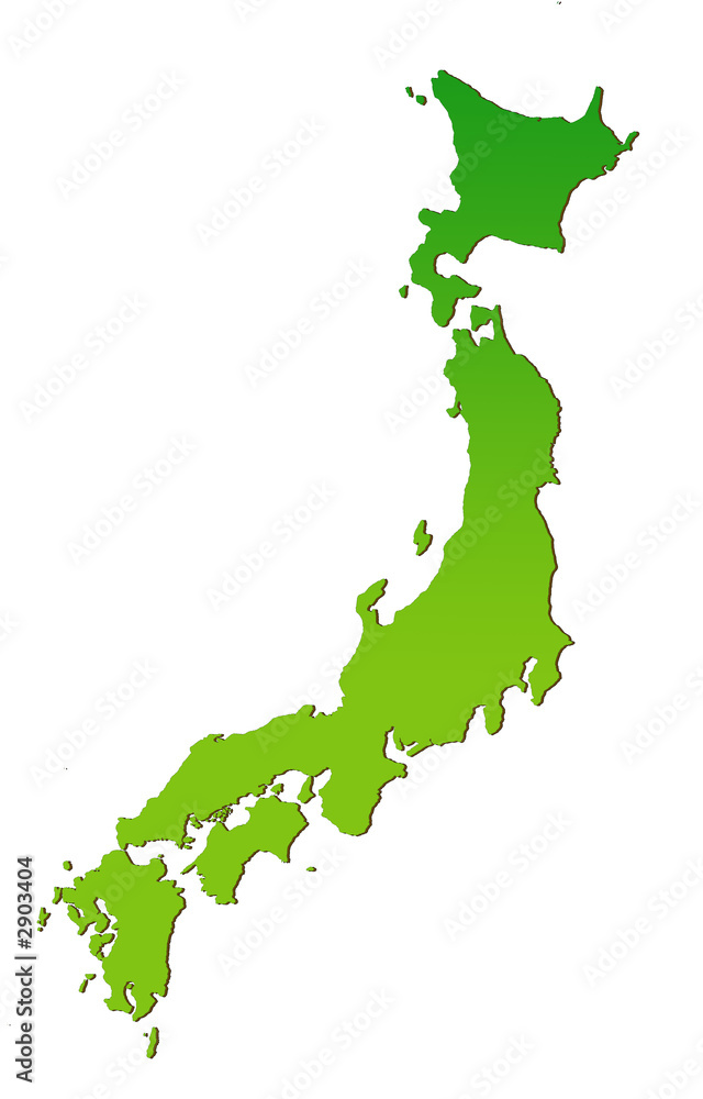 map of japan green
