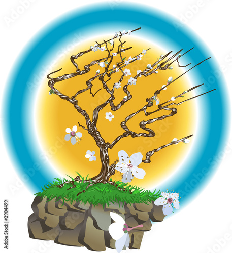 oriental style blossom tree