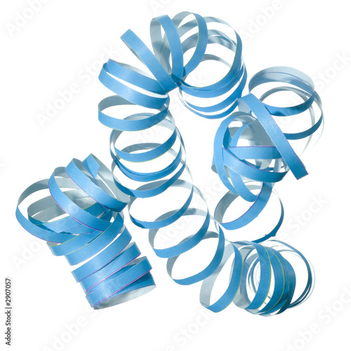 blue curly party streamer