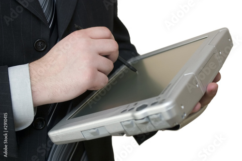 businessman with tablet-pc in hands photo