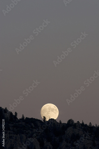 full moon over mountain