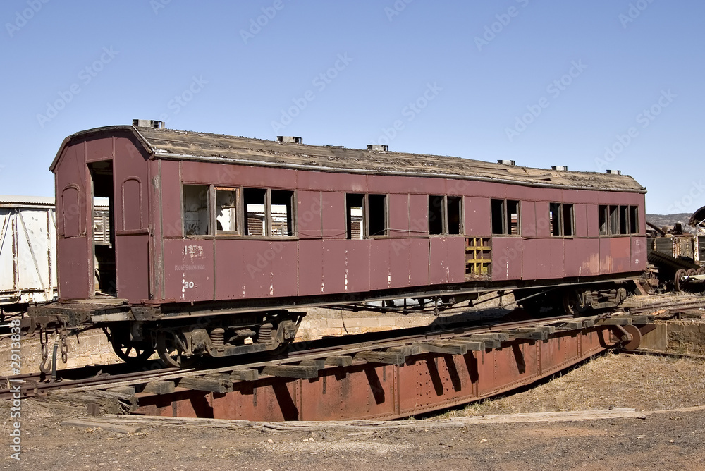 train carriage on turntable train carriage on turntable