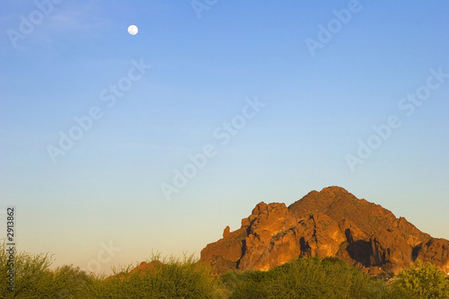 moon and camelback mountain photo