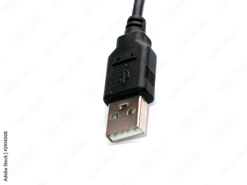 black usb connector isolated on white background. black usb connector isolated on white background.