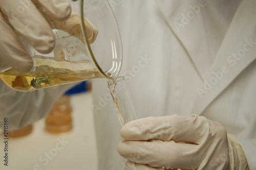 pouring from beaker