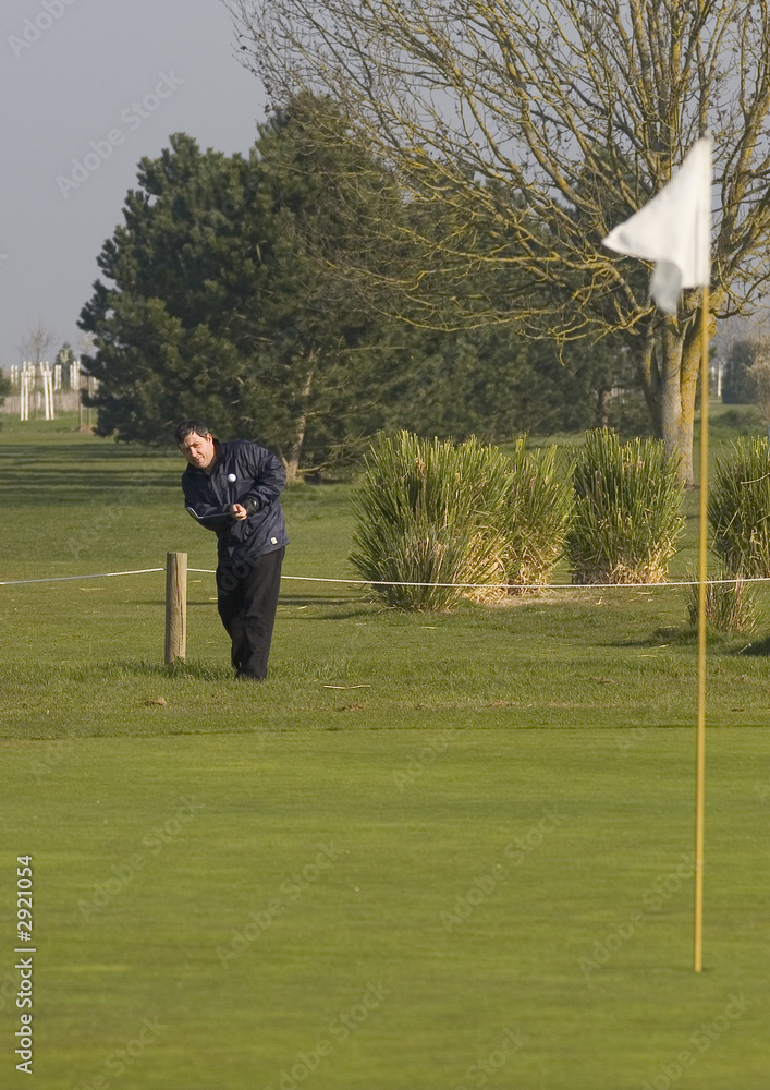 Obraz premium joueur de golf en approche 3