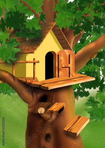small house on the tree top