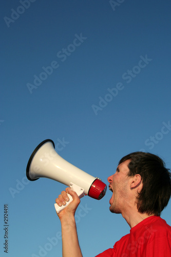 man with megaphone © pikselstock