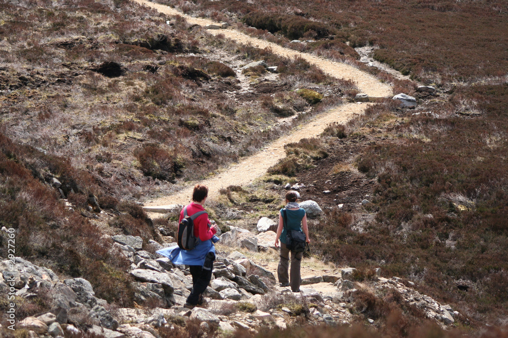 two women walking