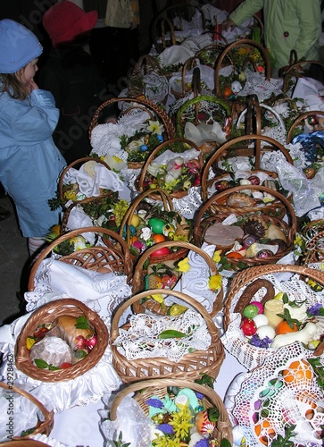 easter-baskets in church