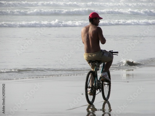 exercising along the beach
