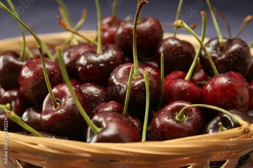 cherries in a basket