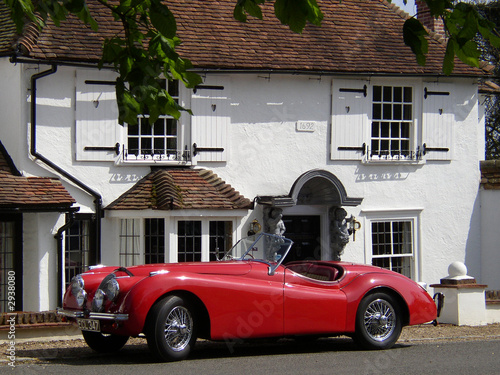 vintage red car