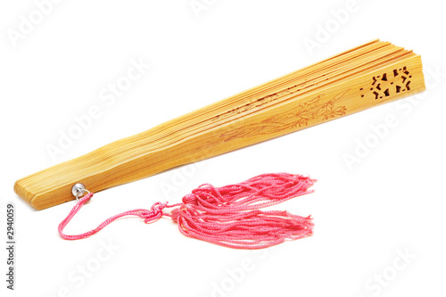 closed chinese fan (isolated on white)