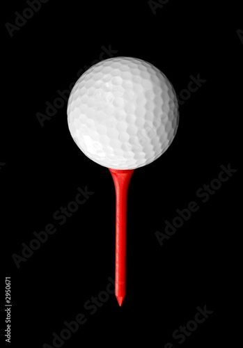 golf ball on red tee