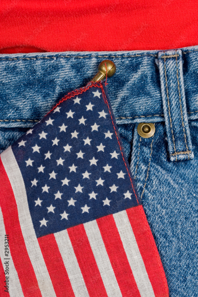 american flag and jeans