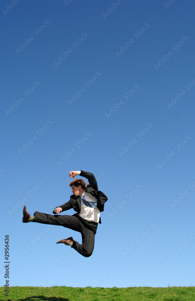 businessman jumping