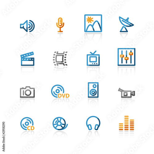 Wallpaper Mural color contour media icons Torontodigital.ca