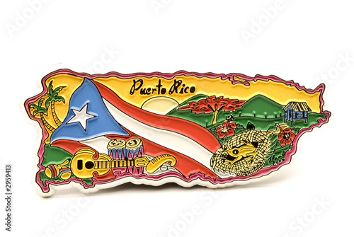 souvenir magnet of puerto rico in shape of the cou photo