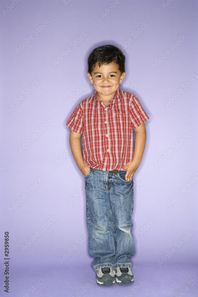 Portrait of standing boy. Portrait of standing boy.