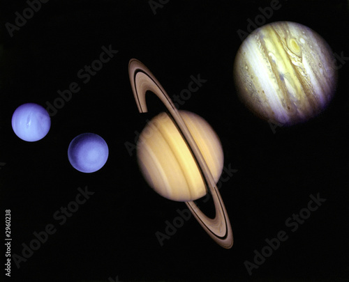 Planets in outer space.