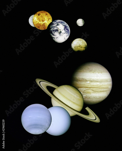Planets in outer space.