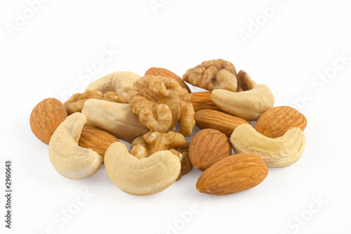 pile of assorted nuts close up