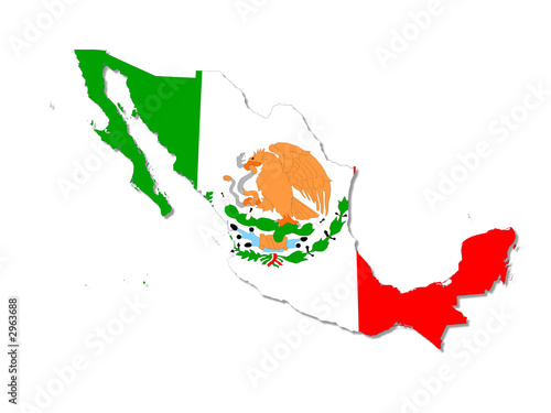 mexico map and flag photo