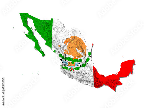 Fotografie mexico map and flag