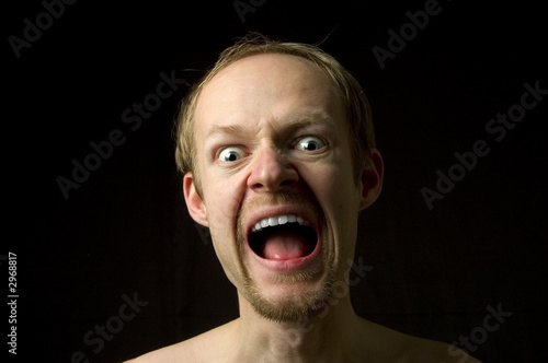 crazy man shouting