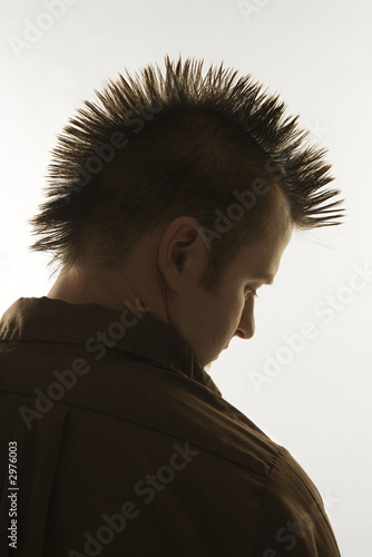 Caucasian man with mohawk. photo