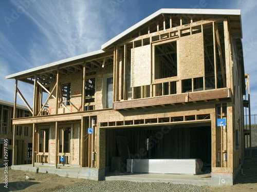 Canvas Print house under construction