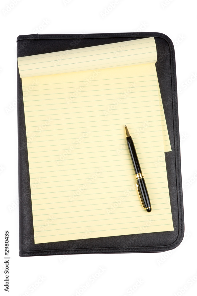 a black padfolio and letter paper a black padfolio and letter paper