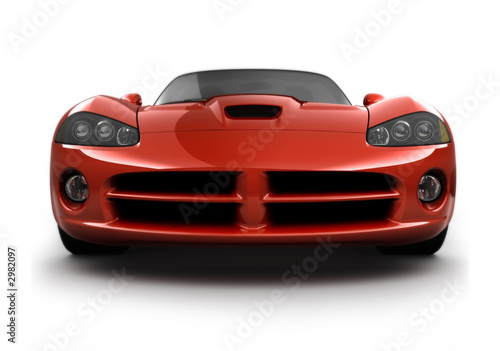 front view of a fast sports car