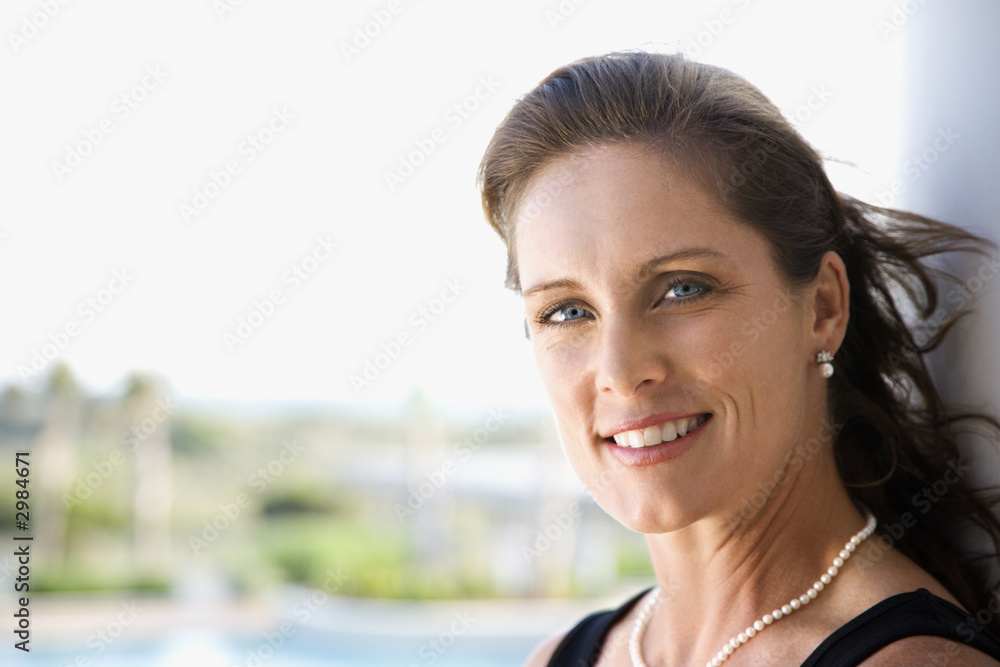 Portrait of woman smiling. Portrait of woman smiling.