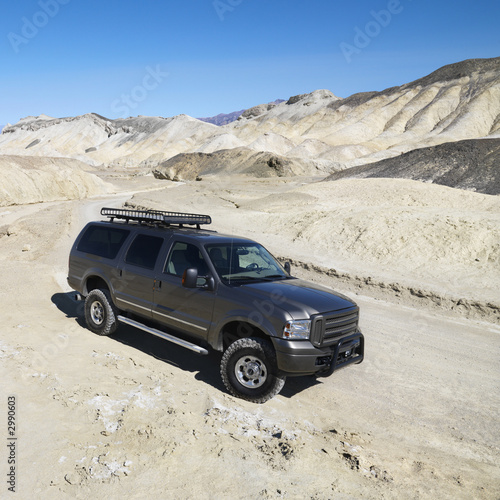 Four wheel drive truck in Death Valley.