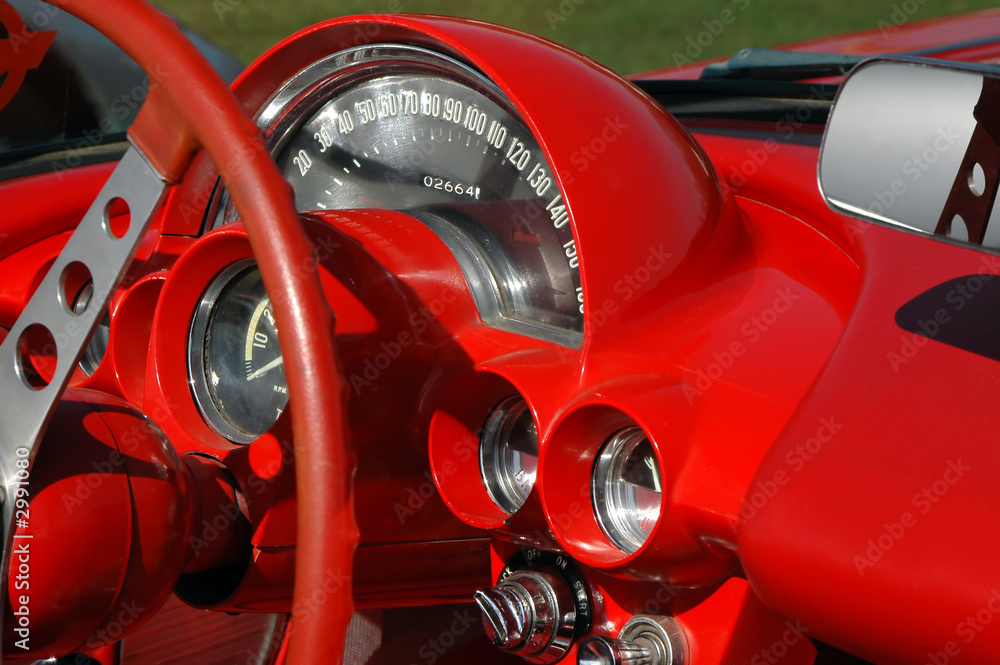 red vintage sports car