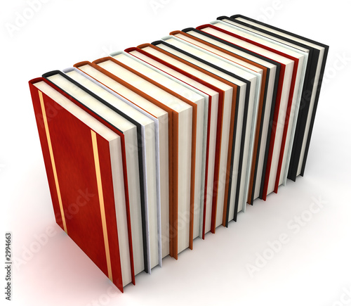 books on white background