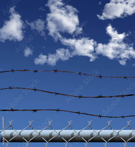 chainlink barbed wire illustration